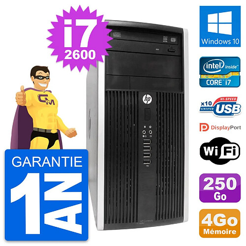 PC Tour HP Pro 6300 CMT Intel i7-2600 RAM 4Go Disque Dur 250Go Windows 10 Wifi · Occasion