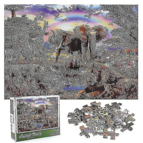 Universal Animal World Puzzle Decompression Game 1000 Pieces