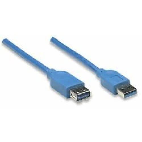 Arte Video Manhattan Câble USB Câble d'extension 3.0 fiche mâle A/fiche femelle A 1 m blau bleu