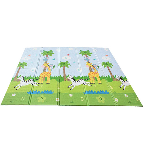 Teamson Kids Tapis de jeu d’éveil pliable pour enfant bébé double face 2 en 1 Sunny Safari Magic Garden Fantasy Fields PS-PM001