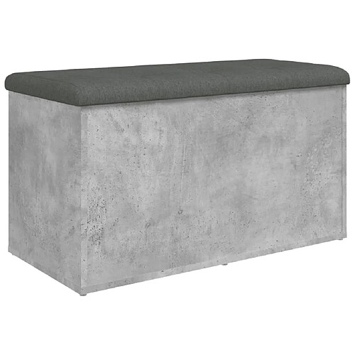 Maison Chic Banc de rangement | Meuble de rangement d'Entrée | Coffres d'Intérieur gris béton 82x42x45 cm bois d'ingénierie -MN92662