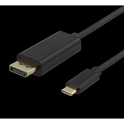 Câble USB-C vers DisplayPort DELTACO 4K UHD, connecteurs plaqués or, 1m, noir / USBC-DP100-K / 00140012