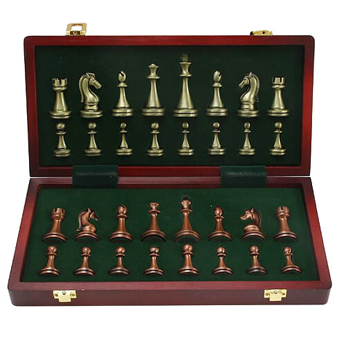 Kit D'échecs En Métal D'échiquier Pliant de 30 Cm, Ensemble D'échecs élégant de Pièces D'échecs, Rangement Intégré