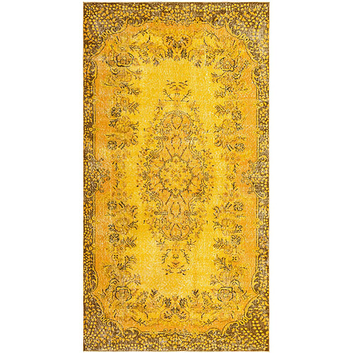 Vidal Tapis de laine 292x155 jaune Ultra Vintage