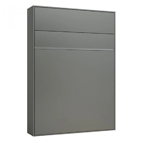 Inside 75 Armoire lit escamotable GENIUS gris mat Ouverture assistée couchage 140*200