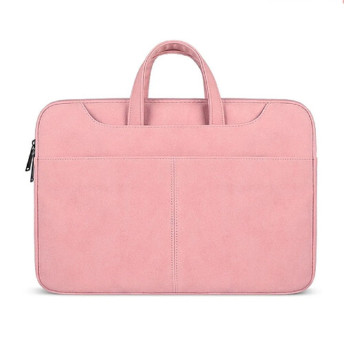 Wewoo Sacoche ST06S Étanche en cuir PU Zipper Caché Bandoulière Portable Sac à pour ordinateur de 13,3 poucesavec Magic Stick & Suitcase Ceinture Rose