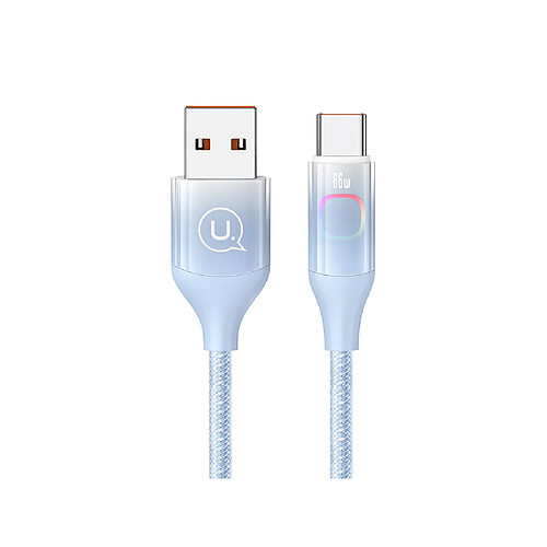 Eko Câble de chargement 66W USB-A à Type-C 1.2m Display XM Bleu