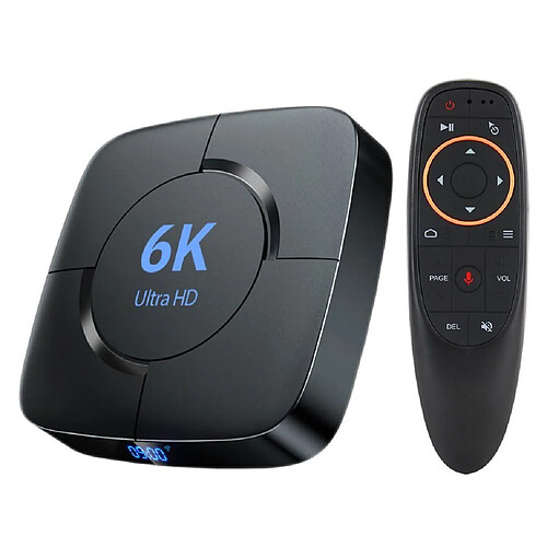 Chrono Android TV Box 10.0 TV Box H616 4 Go de RAM 32 Go de ROM WiFi double bande 2.4G / 5.8G avec convertisseur Bluetooth 5.0 Prise en charge de la TV Box 3D 4K 6K Ultra HD H.265 avec mini-clavier décodeur TV Box(noir)