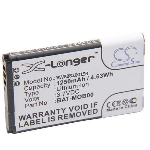 vhbw Li-Ion batterie 1250mAh (3.7V) pour scanner portable handheld comme Honeywell 26111710, 3159122, 55-003233-01, BAT-MOB00, PS1615000794