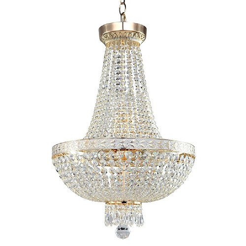 MAYTONI Grand lustre doré et cristal, 6 lumières, E14