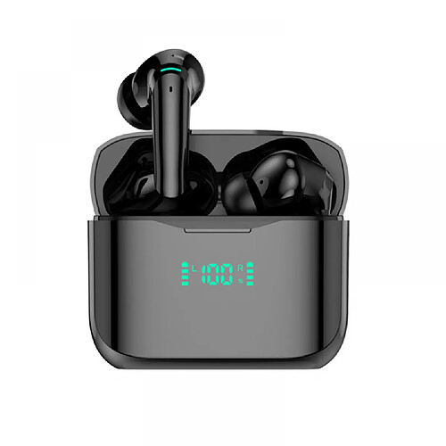 General Écouteurs sans fil Bluetooth 5.2, écouteurs sans fil avec étui de charge sur les oreillettes, écouteurs étanches, micro intégré pour iPhone, Android, sport, course à pied(noir)