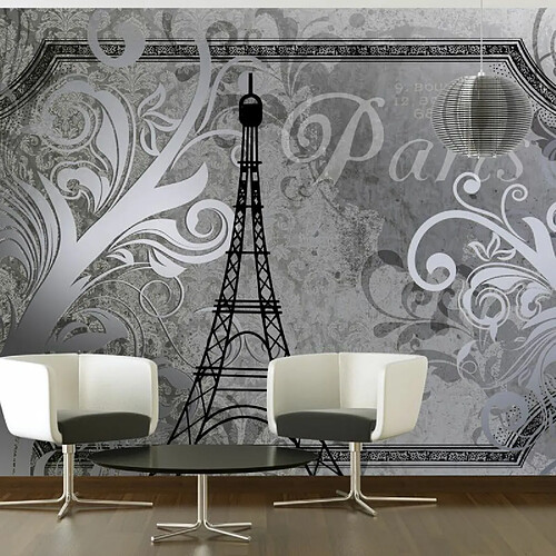 Paris Prix Papier Peint Vintage Paris Silver 140 x 200 cm