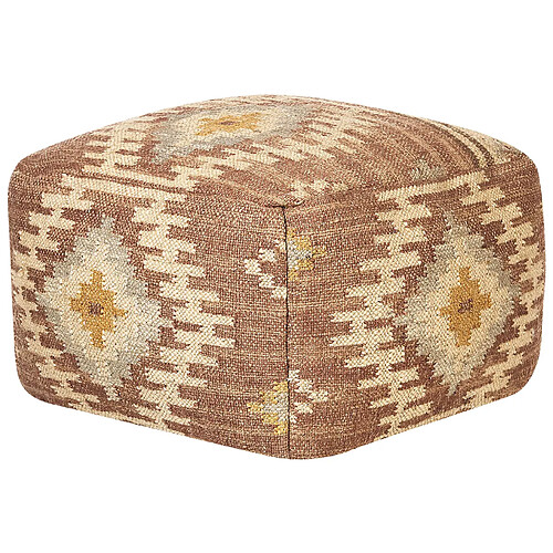 Beliani Pouf en jute 50 x 50 x 30 cm multicolore BEEL