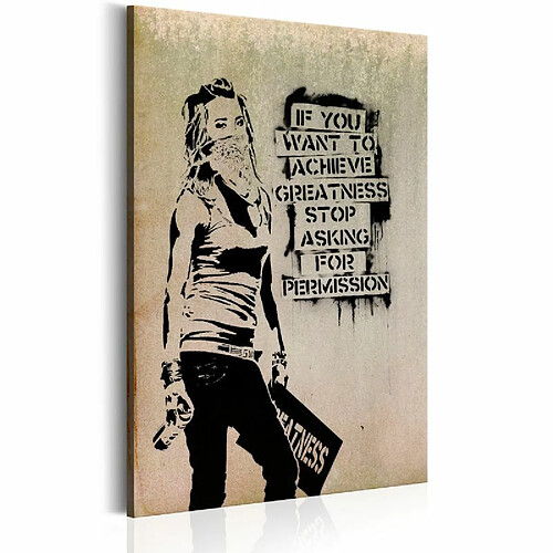 Paris Prix Tableau Imprimé Graffiti Slogan - Banksy 80 x 120 cm