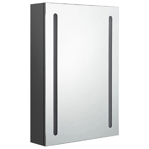 Helloshop26 Armoire de salle de bain à miroir led 50 x 13 x 70 cm MDF gris 02_0006596