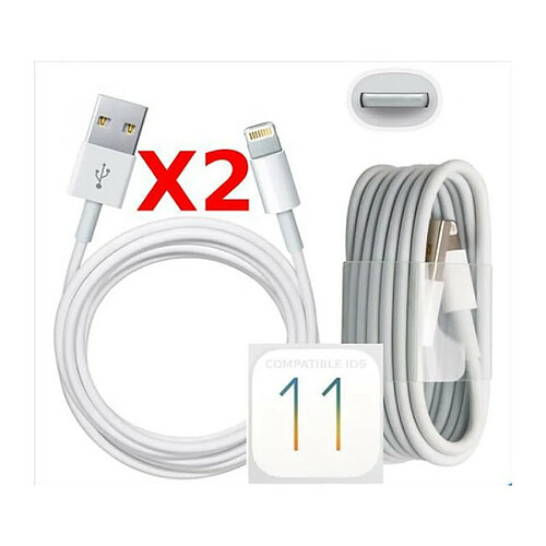 Little Boutik X2 Cable Usb pour Iphone 6 6S 6Plus 6SPlus PACK X2 Couleur