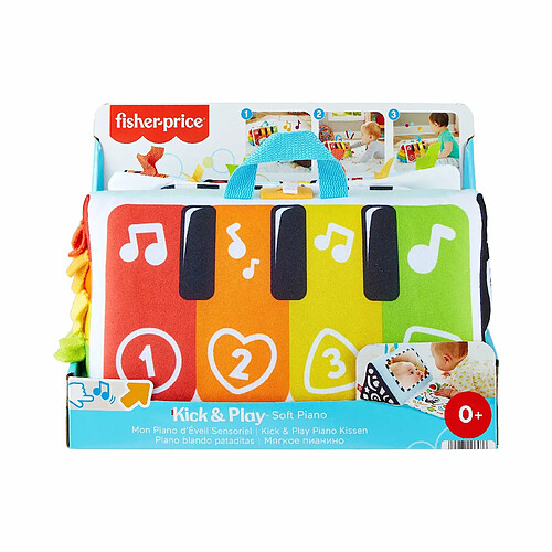 Fisher-Price Jouet Musical Mon Piano D?Éveil Sensoriel pour Jeu À Plat Ventre Et sur Le Dos Bébés, avec Touches Lumineuses Multicolores Et Musique, Jouet Bébé, HND54