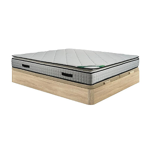 Vente-Unique Ensemble 180 x 200 cm sommier coffre naturel clair + matelas mousse et coutil bambou ép.23cm - ADANA de NATUREA