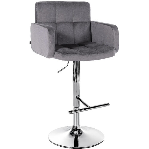 Non Tabouret de bar Los Angeles velours chrome