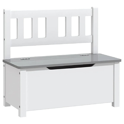 Maison Chic Banc de rangement | Meuble de rangement d'Entrée | Coffres d'Intérieur pour enfants Blanc et gris 60x30x55 cm MDF -MN58980