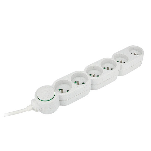 Bloc multiprise écoresponsable 6 prises 2P+T Home Green - Blanc - Zenitech