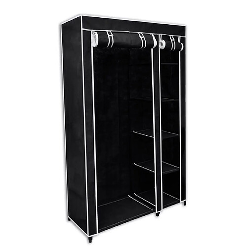 vidaXL Garde-robe pliable Noir 110 x 45 x 175 cm