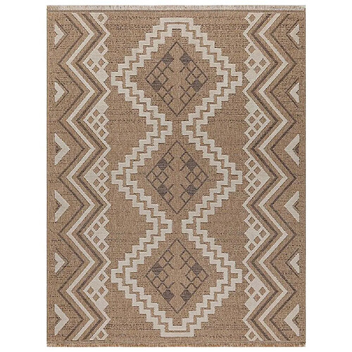 NAZAR Tapis intérieur extérieur aspect jute marron Tulum 9054 180 x 67 cm.