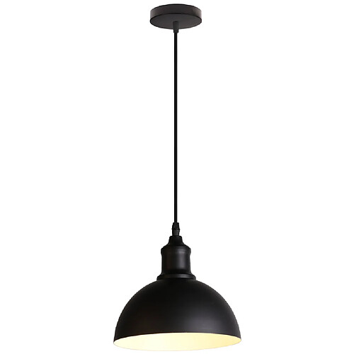 Stoex Suspension Luminaire Rétro Suspension Lustre Vintage Plafonnier Moderne Abat-Jour en Métal Noir Pour Hall Hôtel E27