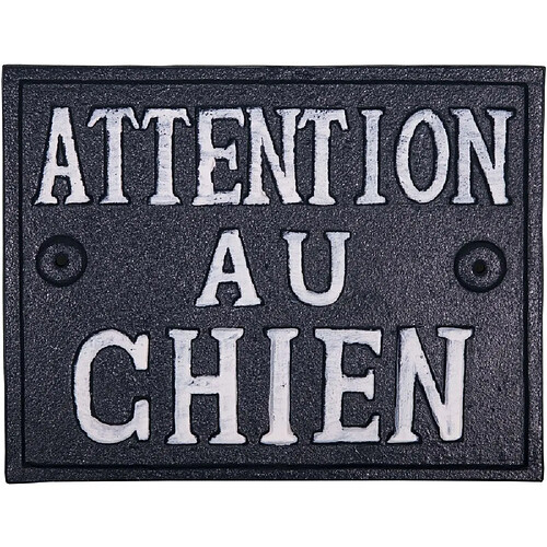 Antic Line Creations Plaque en fonte Attention au chien.