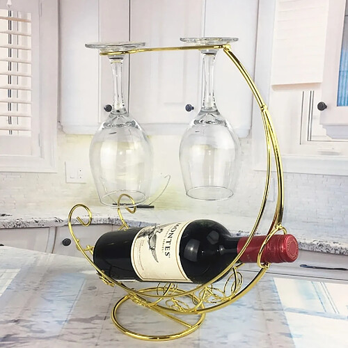 Wewoo Rangement de Cuisine Porte-bouteilles vin bateau pirate suspendus porte-verre à en métal européen créatif bar porte-support pour bouteille simple (or)