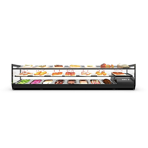 Vitrine à Tapas Réfrigérée Bacs GN 1/3 Double LED Série KUBE - SAYL