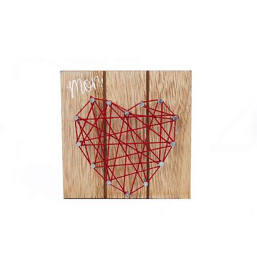 Heart Of The Home Tableau motif cœur - 10 x 10 cm - Rouge