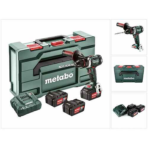 Metabo BS 18 LTX Perceuse-visseuse sans fil 18 V 110 Nm (602191960) + 3x Batteries rechargeables 4.0 Ah + Chargeur + Coffret metaBOX