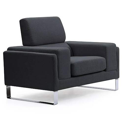 Paris Prix Fauteuil en Tissu Ezekiel 104cm Noir