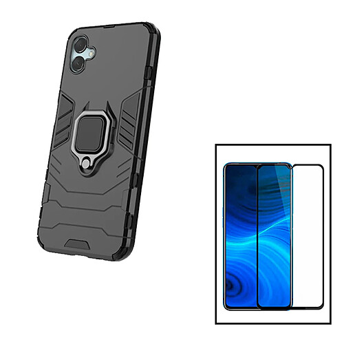 PHONECARE Kit Film Verre Trempé 5D Full Cover + Coque 3X1 Military Defender pour Samsung Galaxy A04e - Noir