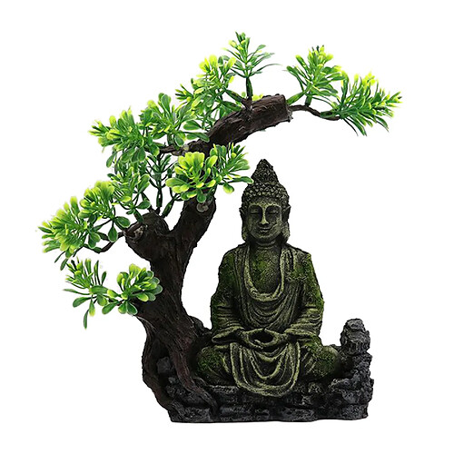 Délicat Artisanat Résine Zen Bouddha Statue Aquarium Repaire Bocal À Poissons Paysage Scène de Poissons Cachette Réservoir de Bureau À Domicile Décor