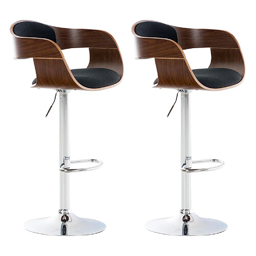 Non Lot de 2 tabourets de bar Kingston C tissu