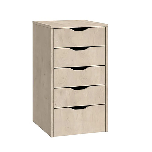 Pegane Commode Meuble de rangement coloris effet bois - Hauteur 71 x Longueur 40 x Profondeur 43 cm