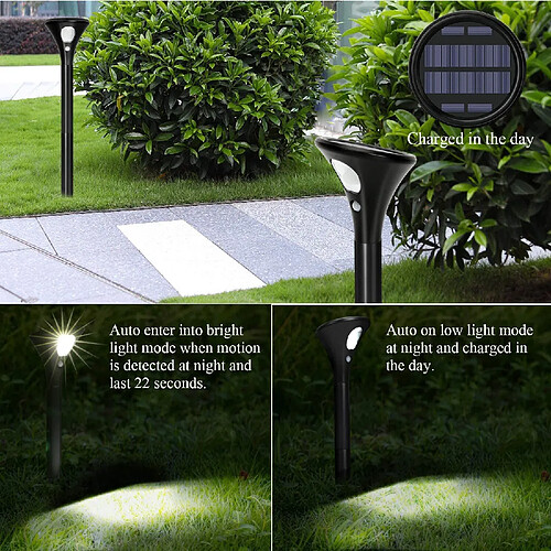 BESTA Lampe Solaire Extérieur avec Détecteur de Mouvement Étanche IP65,Eclairage Solaire Exterieur Sans Fil Réglable Lumière Sécurité LED Spot Solaire pour Jardin Chemin Terrasse Cour Allée Entrée