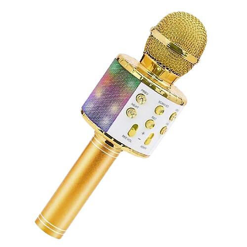 Universal Microphone Bluetooth sans fil avec lumière LED (doré)