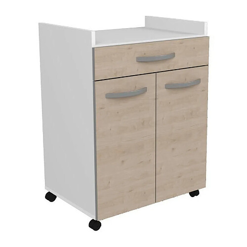 Tbs OSLO Desserte de 60 cm - 1 Tiroir et 1 Porte - L 60 x P 44 x H 81 cm - Coloris Chêne