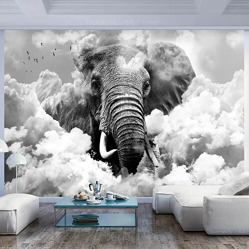 Paris Prix Papier Peint Elephant in the Clouds Black & White 210 x 300 cm