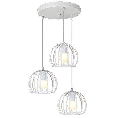 Stoex Suspension Luminaire Vintage 3 Lumières Lustre Moderne Plafonnier Rond en Métal Fer Pour Cuisine Ferme Couloir Intérieur Or Rose