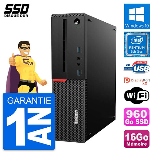 PC Lenovo ThinkCentre M800 SFF Intel G4400 RAM 16Go SSD 960Go Windows 10 Wifi · Occasion