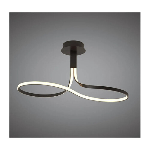 Luminaire Center Semi Plafonnier Nur marron oxydé 40W LED 2800K, 3200lm, acrylique givré/marron oxydé