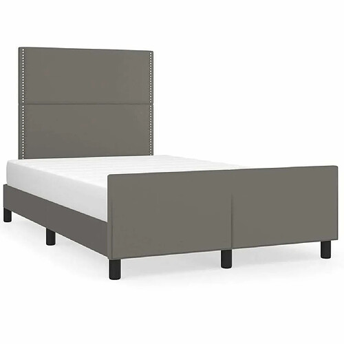 Maison Chic Cadre/structure de lit avec tête de lit pour adulte - Lit Moderne Chambre Gris 120x200 cm Similicuir -MN51741