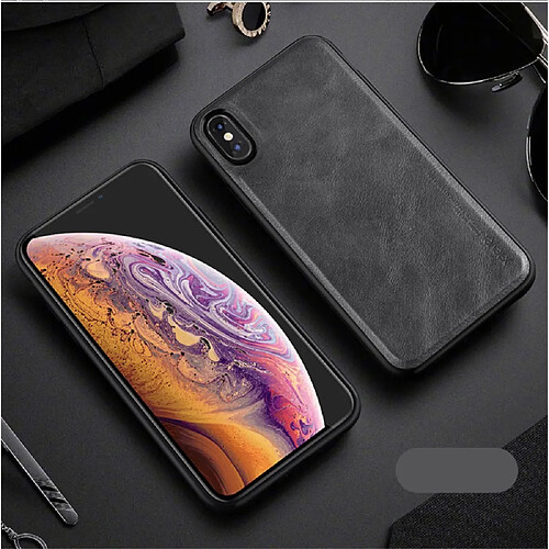 Etui en PU style vintage gris pour votre Apple iPhone XS Max 6.5 inch