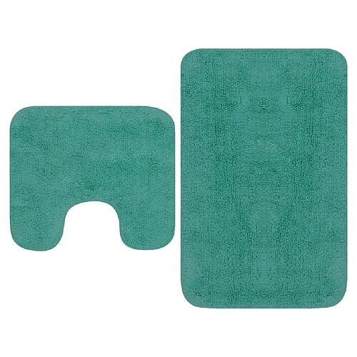 vidaXL Tapis de salle de bain 2 pcs Tissu Turquoise