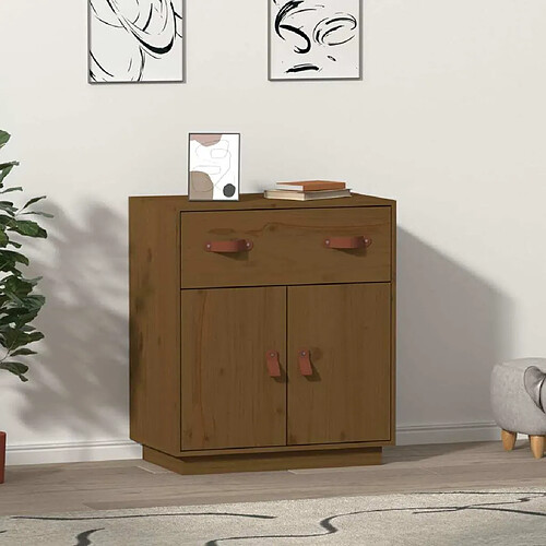 Maison Chic Buffet,Meuble de Rangement,commode pour salon,Cuisine Marron miel 65,5x40x75 cm Bois massif de pin -MN83254