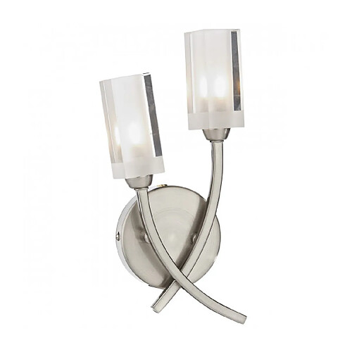 Luminaire Center Applique murale Morgan chrome satiné et verre 2 ampoules